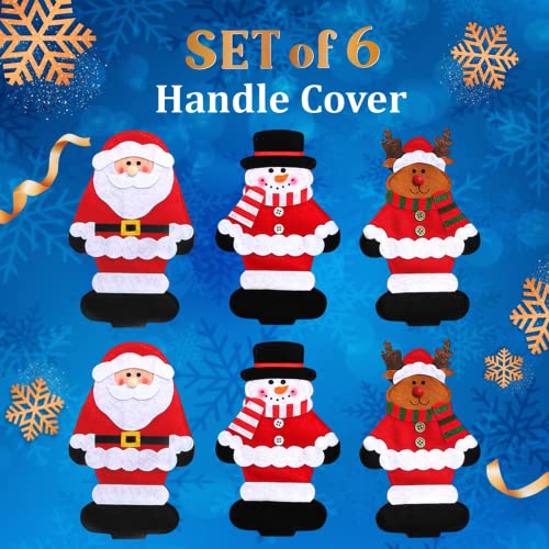 Christmas Silverware Holders Pockets Knifes Forks Bag Snowman Santa Claus Elk Christmas Party Decoration for Children 6pcs