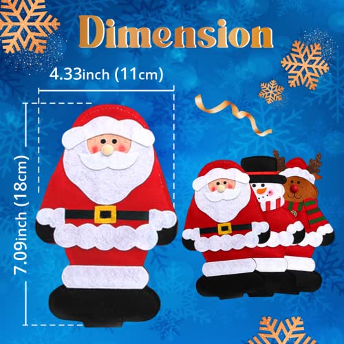 Christmas Silverware Holders Pockets Knifes Forks Bag Snowman Santa Claus Elk Christmas Party Decoration for Children 6pcs