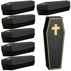 6 piece halloween coffin boxes silverware caddy halloween coffin paper treat gift box silver holders for tableware and jewelry halloween party decoration