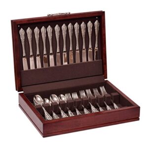 american chest company – traditions; silver/flatware chest; solid cherry (rich mahogany on solid cherry)