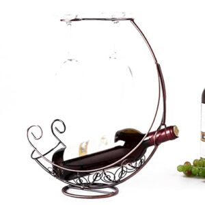 douba creative metal wine rack hanging wine glass holder bar stand bracket display stand bracket decor (color : d, size