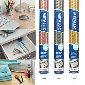 Con-Tact Brand Metallic Grip Premium Nοn-Adhesive Non-Slip Counter Top, Drawer and Shelf Liner, 18" x 4', Copper