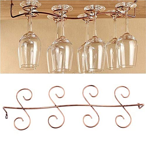 HAOZHAO Practical Wine Glass Rack Stemware Hanging Under Cabinet Holder Hanger Shelf Kitchen (Color : 8 Cup Rack)