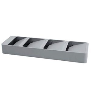 kitchen drawer knife and fork storage box tray cutlery soup spoon knife and fork partition organizer, gray