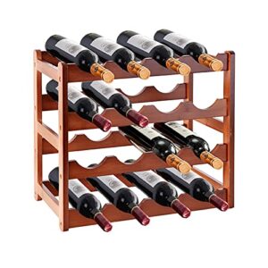 wine rack, 16 bottle wine bottle holder, 4 tiers wine racks countertop, wine rack cabinet for pantry, kitchen, cabinet, cellar, bar