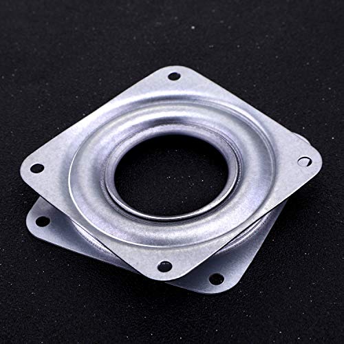 4 Pieces 3 Inch Square Lazy Susan Turntable Bearings Rotating Bearing Plate with 150 Pound Capacity, 5/16 Inch Thick (Silvery)