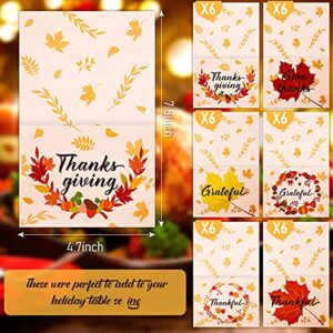 36 Pieces Thanksgiving Utensil Holders Maple Leaf Silverware Cutlery Holders Paper Pocket Knife Fork Holder Bag Give Thanks Cutlery Holders for Thanksgiving Fall Harvest Party Dinging Table Supplies