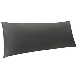 NTBAY 100% Brushed Microfiber Body Pillow Cover, Ultra Soft and Cozy Envelope Closure Full Body Pillowcase for Adults, 20x54 Inches, Dark Grey