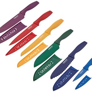 Cuisinart C55-12PCKSAM 12-Piece Ceramic Coated Stainless Steel Knives, Comes with 6-Blades and 6-Blade Guards, Color Coded to Reduce Risk of Cross Contamination, Jewel