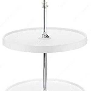 Richelieu Full Circle 2-Shelf Round White Trays Corner Cabinet Lazy Susan with Dependently Rotating Trays (20")