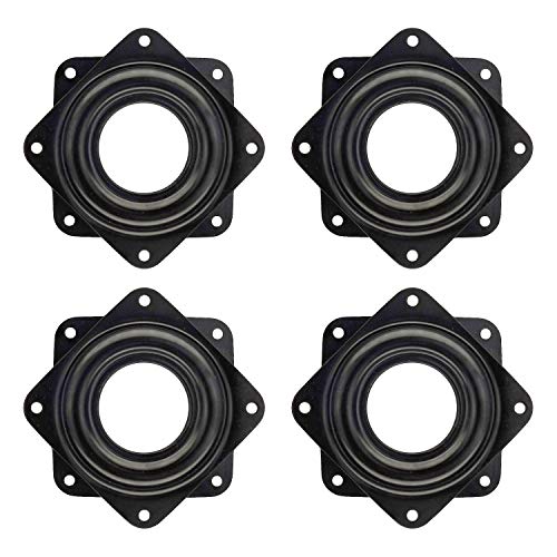 Kasteco 4 Pack 2.8 Inches Lazy Susan Turntable, 5/16 Inch Thick & 100 LB Capacity,Black
