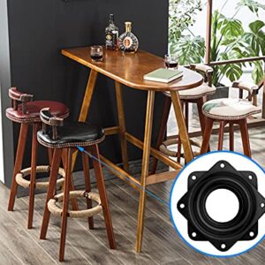 4 Pcs 3 Inch Square Rotating Bearing Plate, 150lbs Capacity Turntable Bearing Swivel Plate for Serving Trays, Kitchen Storage Racks, Makeup Holder - 5/16-Inch, Thick Black