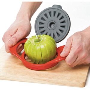 PrepWorks by Progressive Dishwasher Safe 16-Slice Thin Apple Slicer and Corer with Attached Safety Cover