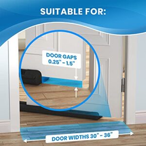 Easy to Install Under Door Draft Stopper - Thicker 2" Foam Strip Blocks 50% More Noise, Wind - Seal Bottom of Doors 30" to 36" - Interior Front Door Sweep, Blocker, Soundproofing - Everlasting Comfort