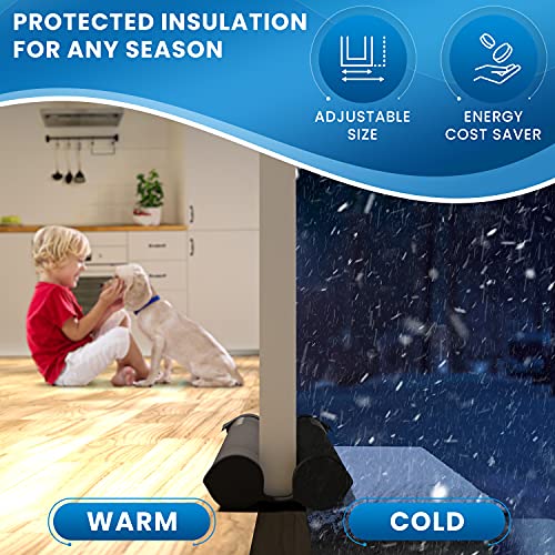 Easy to Install Under Door Draft Stopper - Thicker 2" Foam Strip Blocks 50% More Noise, Wind - Seal Bottom of Doors 30" to 36" - Interior Front Door Sweep, Blocker, Soundproofing - Everlasting Comfort