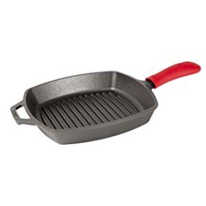 Lodge Silicone Hot Handle Holder - Red Heat Protecting Silicone Handle for Lodge Cast Iron Skillets with Keyhole Handle