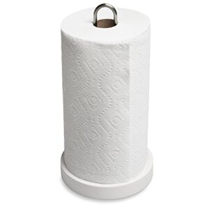 KOHLER Paper Towel Holder with Weighted Base, Tension Loop, Quick One Handed Tear, (Fits Standard and Oversized Rolls), Charcoal