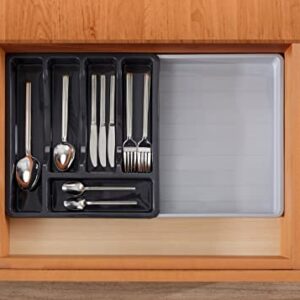 RoyalHouse Premium Cutlery Drawer Organizer, Expandable Utensil Holder And Organizer, 6-Compartments, Compact BPA-Free Plastic Storage for Spoons Forks Knives, Silverware Organizer