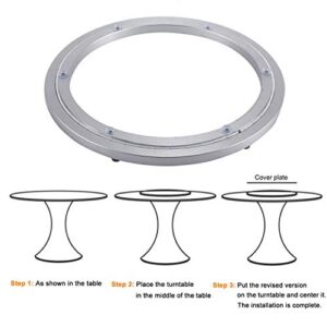 YaeMarine Heavy-Duty 12 Inch Aluminum Lazy Susan Ring/ 360° Turntable with Single-Row Ball Bearings, Bearings Swivel Plate Turntable on Dining-Table Furniture Hardware Turntable