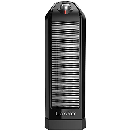 Lasko Oscillating Ceramic Space Heater for Home with Overheat Protection, Thermostat, and 3 Speeds, 15.7 Inches, Black, 1500W, CT16450