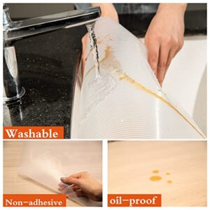 Thanmoe Durable Non-Adhesive Shelf Liner for Kitchen Cabinets and Drawers - 17.5 in * 10 ft | Non-Slip, Washable & Oil-Proof Cabinet Liner for Shelves, Refrigerator, Storage, and Desks