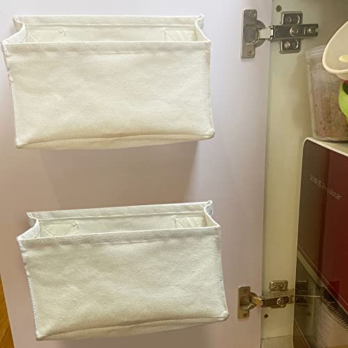 Kitchen Pantry Cabinet Organizer, [2 Packs] Fridge Bathroom Office Apartment RV Cupboard Makeup Spice Storage Container Bins, Easy to Install and Portable Door Organizer (White)