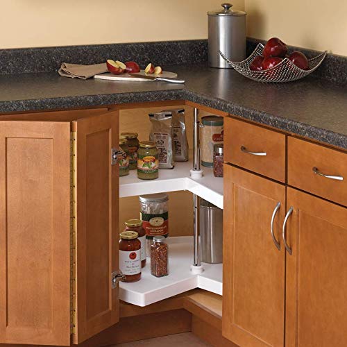 Knape & Vogt 32 in. H W x 28 in. D 2-Shelf Kidney Shaped Lazy Susan Cabinet Organizer