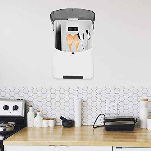 DOITOOL Kitchen Wall Utensil Holder Caddy Electric Kitchen Tool Draining Box Chopsticks Storage Spoon Fork Cutlery Container Organizer