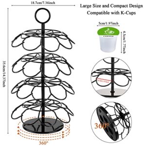 KIMIUP Coffee Pod Holder, Coffee Pod Storage Compatible with K-Cups(36 Pods), Kitchen Detachable Coffee Pod Organizer for Countertop, Spins 360-Degrees Coffee Pod Carousel