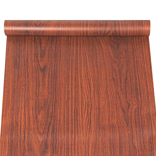 SimpleLife4U Rustic Brown Wood Grain Contact Paper Self-Adhesive Shelf Liner Dresser Drawers Sticker 17.7 Inch by 9.8 Feet