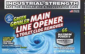 Green Gobbler Ultimate Main Drain Opener | Drain Cleaner Hair Clog Remover | Works On Main Lines, Sinks, Tubs, Toilets, Showers, Kitchen Sinks | 64 fl. oz.