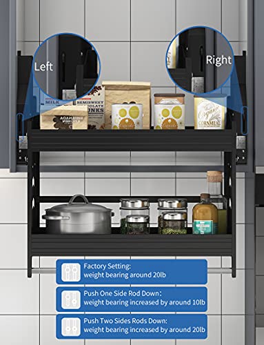 HEEPOR Pull Down Shelf Upper Kitchen Wall Cabinet Storage Organizer (36inch Cabinet)