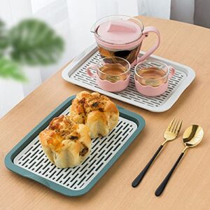 SYCOOVEN Drain Board, Countertop Drain Tray Tea Double Layer Home Organizer Serving Cup Mug Dish Rack(White,Size:S)