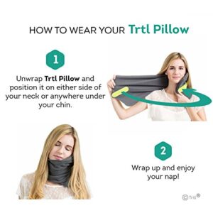 trtl Pillow - Scientifically Proven Super Soft Neck Support Travel Pillow - Machine Washable (Grey)…