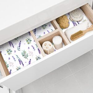 20 Drawer Liners for Dresser Lavender Scented Drawer Liners Drawer Paper Liner Non Adhesive Scented Liners for Drawers Fragrant Drawer Liners for Home Shelf Closet, 14 x 19.5 Inches (Lavender)