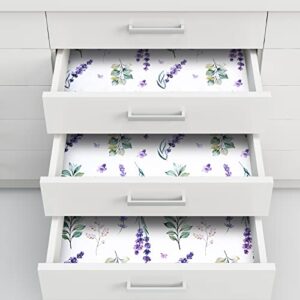 20 Drawer Liners for Dresser Lavender Scented Drawer Liners Drawer Paper Liner Non Adhesive Scented Liners for Drawers Fragrant Drawer Liners for Home Shelf Closet, 14 x 19.5 Inches (Lavender)