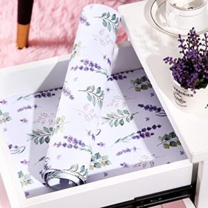 20 Drawer Liners for Dresser Lavender Scented Drawer Liners Drawer Paper Liner Non Adhesive Scented Liners for Drawers Fragrant Drawer Liners for Home Shelf Closet, 14 x 19.5 Inches (Lavender)