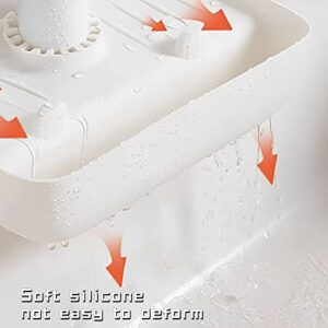 Faucet Splash-Proof Draining Rack, Silicone Sink Water Collection Pad, Non-Slip Faucet Splash Drying Mat, Rag Sponge Wipe Draining Storage Rack For Kitchen, Sink, Bathroom (White)