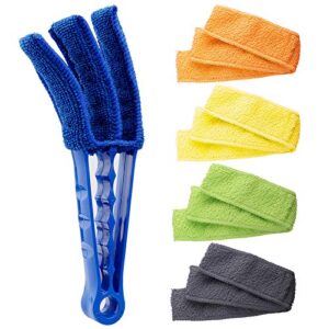 hiware window blind cleaner duster brush with 5 microfiber sleeves – blind cleaner tools for window shutters blind air conditioner jalousie dust