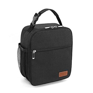 Femuar Lunch Box for Men Women Adults Small Lunch Bag for Office Work School - Reusable Portable Lunchbox, Black