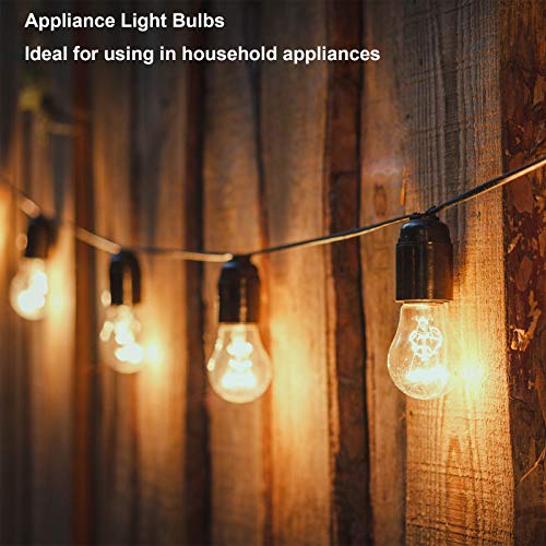 Oven Light Bulb 40 Watt Appliance Light Bulb, High Temperature 300 Degree Resistant Appliance Bulb for Oven, Stove, Refrigerator, Microwave E26 Medium Base, A15 (2-Pack)