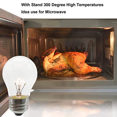 Oven Light Bulb 40 Watt Appliance Light Bulb, High Temperature 300 Degree Resistant Appliance Bulb for Oven, Stove, Refrigerator, Microwave E26 Medium Base, A15 (2-Pack)