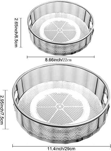 Lazy Susan 12 inch Kitchen Turntable Storage Food Bin Container,2 Pack Round Plastic Clear Rotating Turntable Organization & Storage