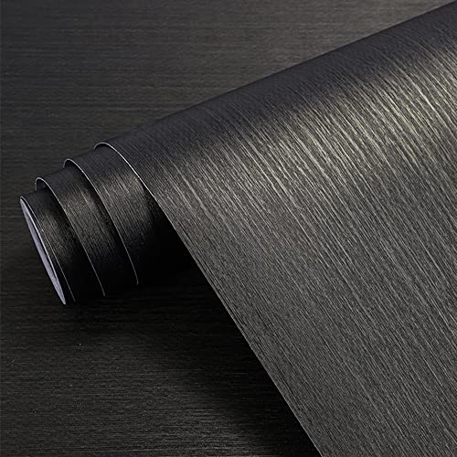 Moyishi Black Wood Grain Boeing Film Vinyl Self Adhesive Counter Top Peel and Stick Wall Decal 15.7''x118''