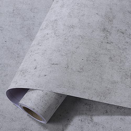 Moyishi Retro Industrial Grey Cement Marble Film Vinyl Self Adhesive Counter Top Peel and Stick Wall Decal 12"x196"