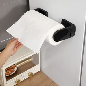 simpletome ONE Hand Tear Paper Towel Holder Magnetic for Refrigerator Kitchen Work Benches Storage Closets Grill Garage Metal Base +ABS (Black)