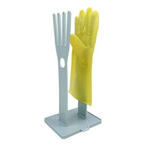 kitchen glove holder mitten dryer reusable bag dish towel drying organizer plastic washing rack sink stand(blue)
