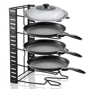 CKoishx Pot Organizer Rack Kitchen Cabinet Pantry Pan and Pot Lid Rack Organizer Multi Tiers Pot Frying Pan Lid Storage Rack Organizer Pot Pan Storage Rack Cookware Stand Holder Cookware Stand Holder Shelves