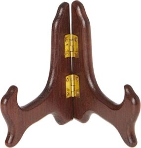 bard’s hinged medium wood plate stand, 4″ h x 5″ w x 3″ d (for 3.5″ – 5″ plates)