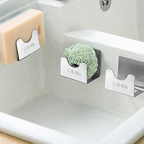 Envibe Sponge Holder, Sponge Holder for Kitchen Sink or Bathroom, 2 Pack, 304 Stainless Steel. (Silver)